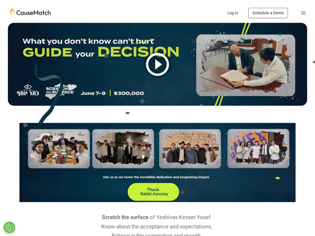 Scratch the Surface fundraising campaign page on CauseMatch