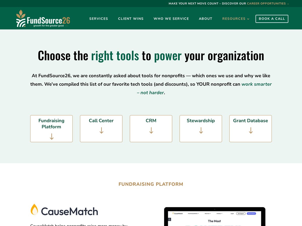FundSource26 tech tools and discounts resource page